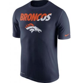 Wholesale Cheap Men\'s Denver Broncos Nike Navy Blue Legend Staff Practice Performance T-Shirt