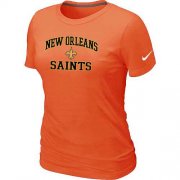 Wholesale Cheap Women's Nike New Orleans Saints Heart & Soul NFL T-Shirt Orange