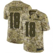 Wholesale Cheap Nike Vikings #18 Justin Jefferson Camo Youth Stitched NFL Limited 2018 Salute To Service Jersey