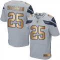 Wholesale Cheap Nike Seahawks #25 Richard Sherman Grey Alternate Men's Stitched NFL Elite Gold Jersey