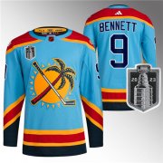 Wholesale Cheap Men's Florida Panthers #9 Sam Bennett Blue 2023 Stanley Cup Final Reverse Retro Stitched Jersey