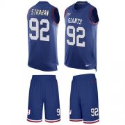 Wholesale Cheap Nike Giants #92 Michael Strahan Royal Blue Team Color Men's Stitched NFL Limited Tank Top Suit Jersey