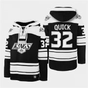 Wholesale Cheap Men's Los Angeles Kings #32 Jonathan Quick Black Ageless Must-Have Lace-Up Pullover Hoodie