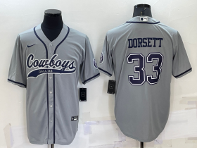 Wholesale Men\'s Dallas Cowboys #33 Tony Dorsett Grey Stitched Cool Base Nike Baseball Jersey
