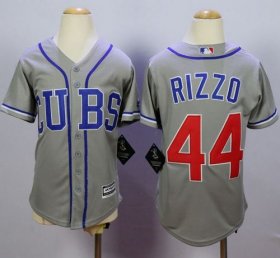 Wholesale Cheap Cubs #44 Anthony Rizzo Grey Alternate Road Cool Base Stitched Youth MLB Jersey