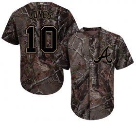 Wholesale Cheap Braves #10 Chipper Jones Camo Realtree Collection Cool Base Stitched MLB Jersey