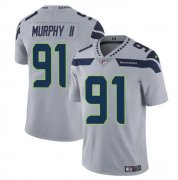 Cheap Men's Seattle Seahawks #91 Byron Murphy II Gray 2024 Draft Vapor Limited Football Stitched Jersey