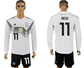 Wholesale Cheap Germany #11 Reus White Home Long Sleeves Soccer Country Jersey