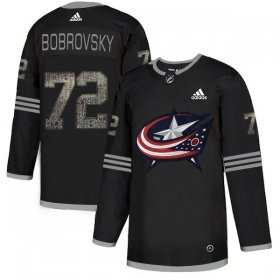 Wholesale Cheap Adidas Blue Jackets #72 Sergei Bobrovsky Black Authentic Classic Stitched NHL Jersey