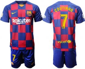 Wholesale Cheap Barcelona #7 Coutinho Home Soccer Club Jersey