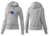 Wholesale Cheap Women's New England Patriots Logo Pullover Hoodie Grey
