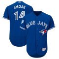Wholesale Cheap Blue Jays #14 Justin Smoak Blue 2019 Spring Training Flex Base Stitched MLB Jersey