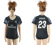 Wholesale Cheap Women's Real Madrid #23 Beckham Sec Away Soccer Club Jersey