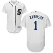 Wholesale Cheap Tigers #1 Josh Harrison White Flexbase Authentic Collection Stitched MLB Jersey