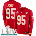 Wholesale Cheap Nike Chiefs #95 Chris Jones Red Super Bowl LIV 2020 Team Color Men's Stitched NFL Limited Therma Long Sleeve Jersey