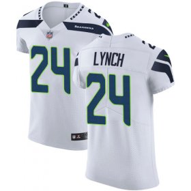 Wholesale Cheap Nike Seahawks #24 Marshawn Lynch White Men\'s Stitched NFL Vapor Untouchable Elite Jersey