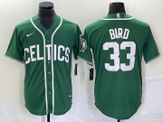 Wholesale Cheap Men's Boston Celtics #33 Larry Bird Green Stitched Baseball Jersey