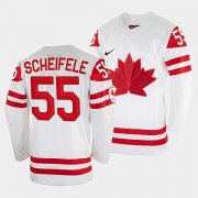 Wholesale Cheap Men's Mark Scheifele Canada Hockey White 2022 Beijing Winter Olympic #55 Home Jersey