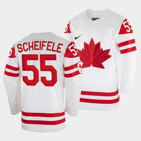 Wholesale Cheap Men\'s Mark Scheifele Canada Hockey White 2022 Beijing Winter Olympic #55 Home Jersey