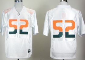 Wholesale Cheap Miami Hurricanes #52 Ray Lewis White Pro Combat College Football Jersey