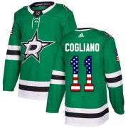 Wholesale Cheap Adidas Stars #11 Andrew Cogliano Green Home Authentic USA Flag Stitched NHL Jersey
