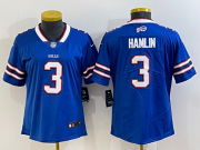 Wholesale Cheap Women's Buffalo Bills #3 Damar Hamlin Blue 2022 Vapor Untouchable Stitched NFL Nike Limited Jersey