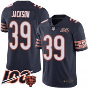 Wholesale Cheap Nike Bears #39 Eddie Jackson Navy Blue Team Color Men's Stitched NFL 100th Season Vapor Limited Jersey
