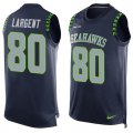 Wholesale Cheap Nike Seahawks #80 Steve Largent Steel Blue Team Color Men's Stitched NFL Limited Tank Top Jersey
