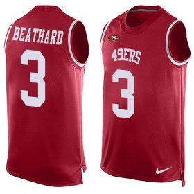 Wholesale Cheap Nike 49ers #3 C.J. Beathard Red Team Color Men\'s Stitched NFL Limited Tank Top Jersey