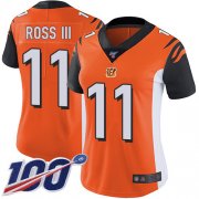 Wholesale Cheap Nike Bengals #11 John Ross III Orange Alternate Women's Stitched NFL 100th Season Vapor Limited Jersey
