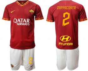 Wholesale Cheap Roma #2 Zappacosta Red Home Soccer Club Jersey
