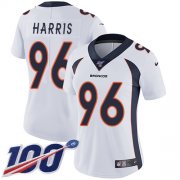 Wholesale Cheap Nike Broncos #96 Shelby Harris White Women's Stitched NFL 100th Season Vapor Untouchable Limited Jersey