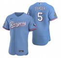 Wholesale Cheap Men's Texas Rangers #5 Corey Seager Light Blue Flex Base Stitched Jersey