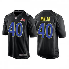 Wholesale Cheap Men\'s Los Angeles Rams #40 Von Miller 2022 Black Super Bowl LVI Game Stitched Jersey
