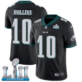 Wholesale Cheap Nike Eagles #10 Mack Hollins Black Alternate Super Bowl LII Men\'s Stitched NFL Vapor Untouchable Limited Jersey