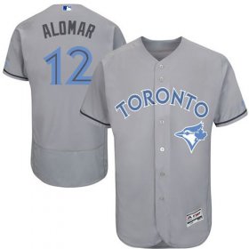 Wholesale Cheap Blue Jays #12 Roberto Alomar Grey Flexbase Authentic Collection Father\'s Day Stitched MLB Jersey