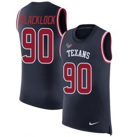 Wholesale Cheap Nike Texans #90 Ross Blacklock Navy Blue Team Color Men\'s Stitched NFL Limited Rush Tank Top Jersey