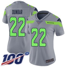 Wholesale Cheap Nike Seahawks #22 Quinton Dunbar Gray Women\'s Stitched NFL Limited Inverted Legend 100th Season Jersey