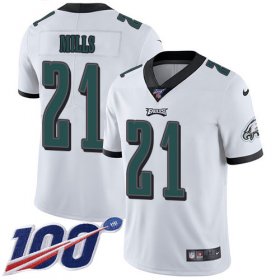 Wholesale Cheap Nike Eagles #21 Jalen Mills White Men\'s Stitched NFL 100th Season Vapor Untouchable Limited Jersey