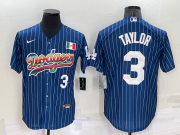 Wholesale Cheap Men's Los Angeles Dodgers #3 Chris Taylor Number Rainbow Blue Red Pinstripe Mexico Cool Base Nike Jersey