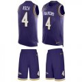 Wholesale Cheap Nike Ravens #4 Sam Koch Purple Team Color Men's Stitched NFL Limited Tank Top Suit Jersey