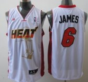 Wholesale Cheap Miami Heat #6 LeBron James White The Finals Commemorative Jersey