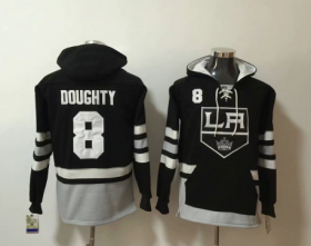 Wholesale Cheap Men\'s Los Angeles Kings #8 Drew Doughty NEW Black Pocket Stitched NHL Old Time Hockey Hoodie