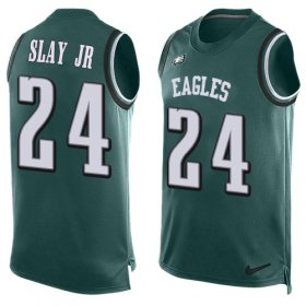 Wholesale Cheap Nike Eagles #24 Darius Slay Jr Green Team Color Men\'s Stitched NFL Limited Tank Top Jersey