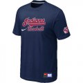 Wholesale Cheap Nike Cleveland Indians Short Sleeve Practice T-Shirt Dark Blue