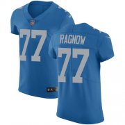 Wholesale Cheap Nike Lions #77 Frank Ragnow Blue Throwback Men's Stitched NFL Vapor Untouchable Elite Jersey