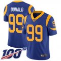 Wholesale Cheap Nike Rams #99 Aaron Donald Royal Blue Alternate Men's Stitched NFL 100th Season Vapor Limited Jersey