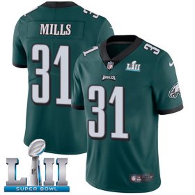Wholesale Cheap Nike Eagles #31 Jalen Mills Midnight Green Team Color Super Bowl LII Men\'s Stitched NFL Vapor Untouchable Limited Jersey