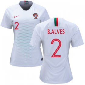 Wholesale Cheap Women\'s Portugal #2 Bruno Alves Away Soccer Country Jersey