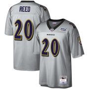 Wholesale Cheap Baltimore Ravens #20 Ed Reed Mitchell & Ness NFL 100 Retired Player Platinum Jersey